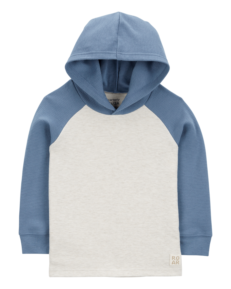 Enfant en bas âge T-shirt raglan à capuchon de couleurs contrastées, image 1 sur 3 diapositives