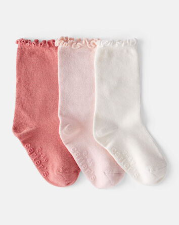 Tout-petit fille - Emballage de 6 paires de chaussettes à mi–mollet - Rose/blanc, 