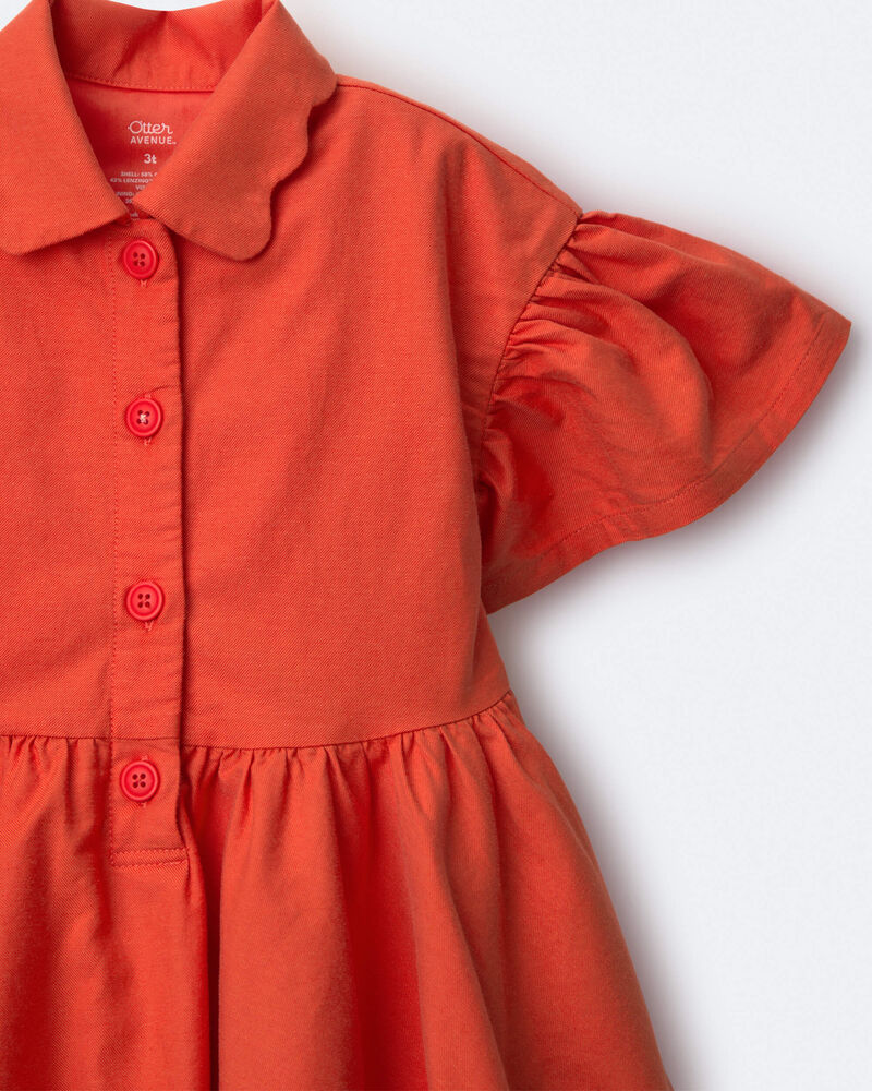 Toddler Girl Ruffle Collar Flowy Dress - Orange, image 3 of 6 slides