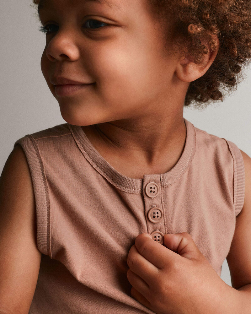 Toddler Boy Henley Tank - Tan, image 3 of 5 slides