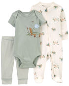 Baby Green Turtle 3-Piece Sleeper Set, image 1 of 4 slides