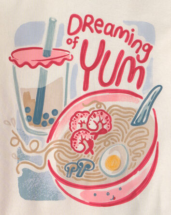 Filles - Pyjama ajust&eacute; 4 pi&egrave;ces en 100 % coton &agrave; motif ramen - Bleu/Rose, 