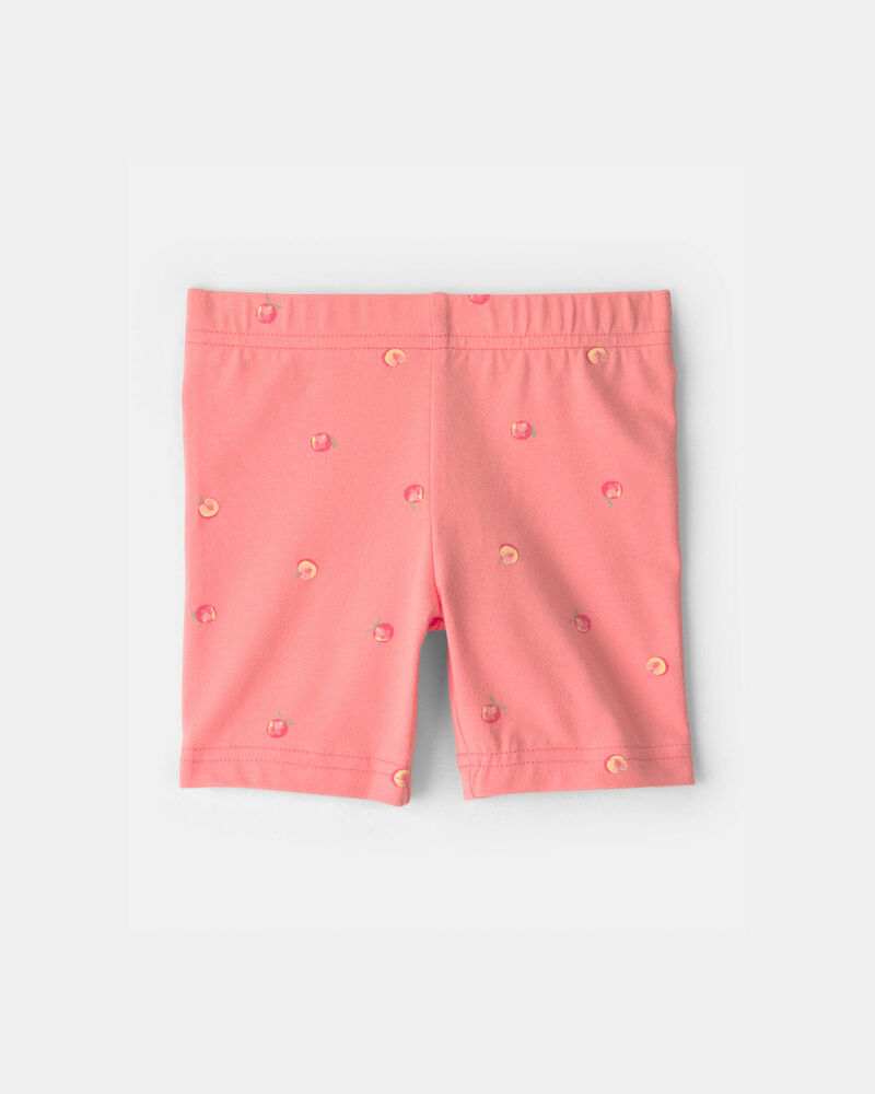 Toddler Girl Peach Bike Shorts - Coral, image 2 of 4 slides