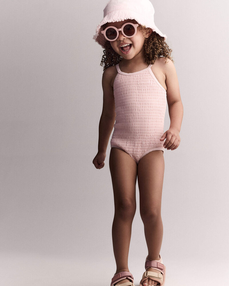 Tout-petit fille - Maillot une pi&egrave;ce &agrave; smocks - Ros&eacute;, image 7 sur 7 diapositives