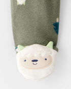 Baby Boy Yeti Fleece Loose Fit 2-Way Zip Sleeper - Green, image 4 of 5 slides