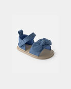 Baby Girl Bow Sandals - Blue, image 1 of 6 slides