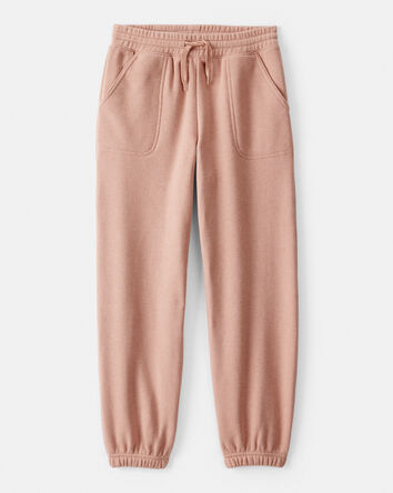 Girls Cotton Joggers - Brown, 