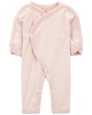 Preemie Striped Cotton Sleeper Pyjamas, 