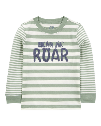 Baby Hear Me Roar Striped Graphic Tee, 