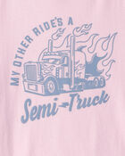 Boys Semi-Truck Graphic Tee - Pink, image 2 of 3 slides
