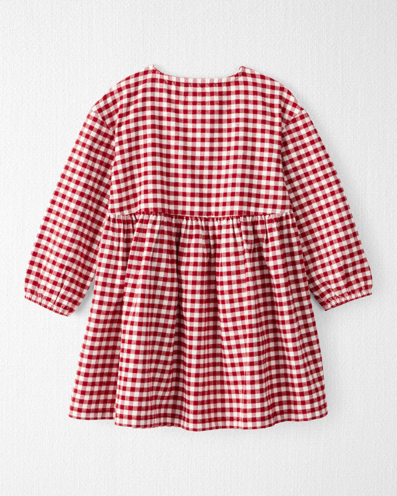 Toddler Girl Organic Cotton Flannel Dress, image 2 of 5 slides