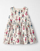 Baby Girl 2-Piece Organic Cotton Cardigan Dress Set in Nutcracker, image 2 of 8 slides