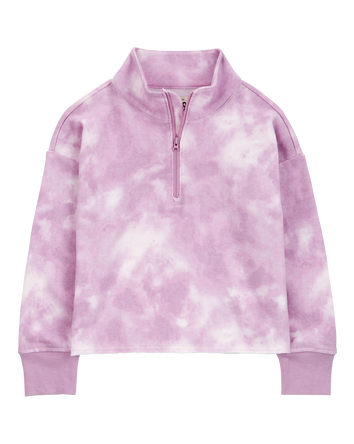 Kid Tie Dye Fleece Pullover - Purple, 