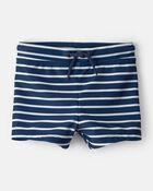 Baby Boy 2-Piece Pelican Long-Sleeve Rashguard Swimsuit Set - Navy/White, image 3 of 5 slides