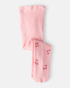 Baby Girl Cherries Print Tights - Pink, image 1 of 2 slides