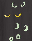 Jeune - T-shirt manches longues &agrave; imprim&eacute; de yeux d&rsquo;Halloween &ndash; Noir, image 2 sur 2 diapositives