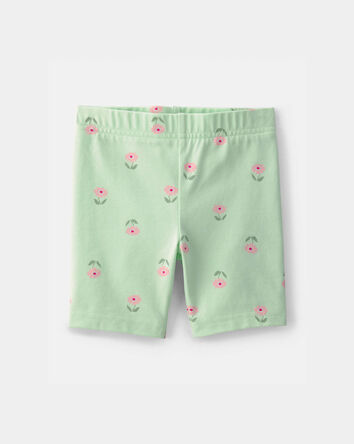 Toddler Girl Floral Bike Shorts - Green, 
