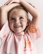 Tout-petit fille - T-shirt &agrave; coupe asym&eacute;trique &agrave; manches chauve-souris, escargot &laquo;My Own Pace&raquo; - Ros&eacute;, image 5 sur 6 diapositives
