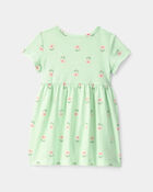 Baby Girl Floral Short-Sleeve Dress - Green, image 2 of 4 slides