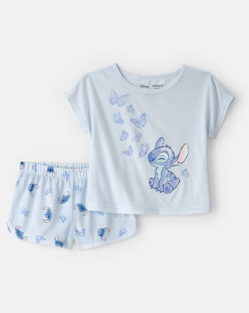 Tout-petit fille - Pyjama 2 pi&egrave;ces &agrave; manches courtes Disney&copy; Lilo & Stitch - Bleu, 