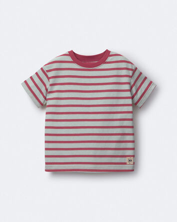 Toddler Boy Relaxed Tee in Stripes - Red/Blue, 