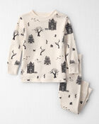 Baby 2-Piece Organic Cotton Pajamas in Spooky Landscape, image 1 of 3 slides