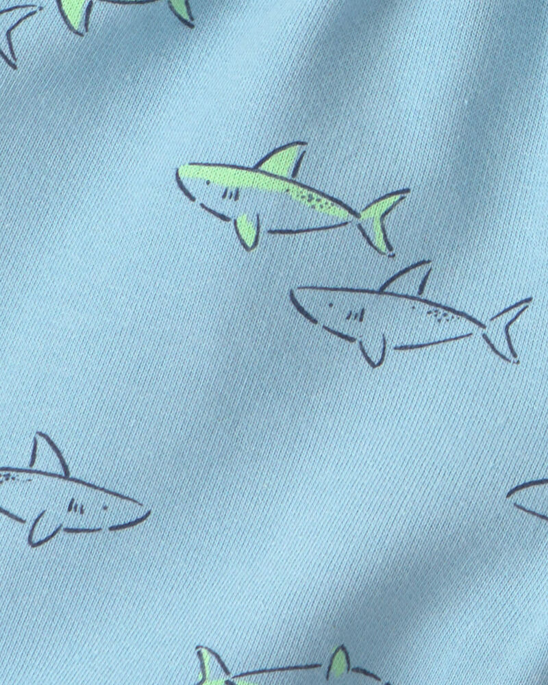B&eacute;b&eacute; gar&ccedil;on - Ensemble 2 pi&egrave;ces haut et short &agrave; requin - Bleu, image 3 sur 3 diapositives