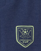 Tout-petit gar&ccedil;on - Short en jersey bouclette, soccer et dinosaure - Bleu marine, image 4 sur 4 diapositives