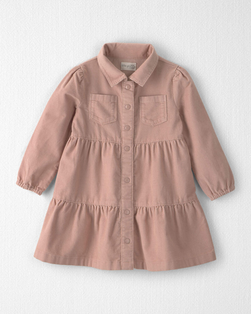 Toddler Girl Organic Cotton Corduroy Dress, image 1 of 6 slides