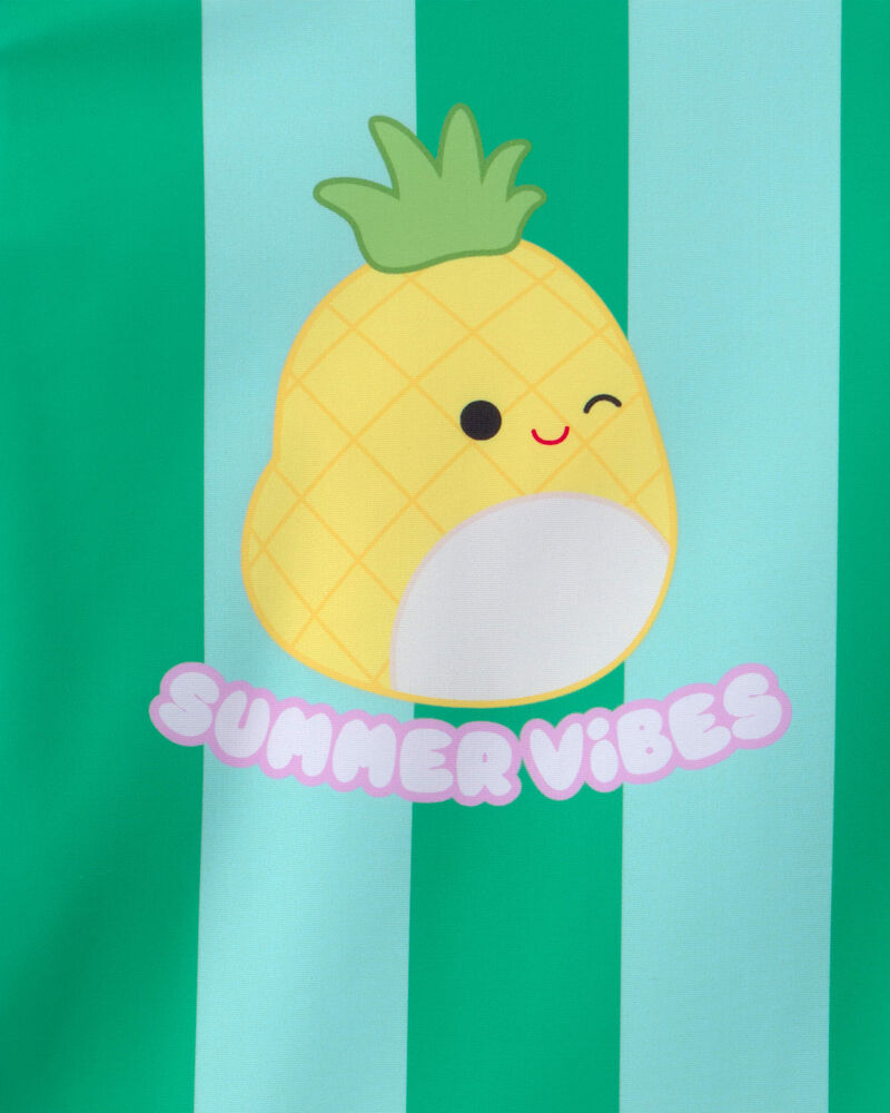 Girls 'Summer Vibes' Squishmallow 1-Piece Swimsuit - Green/Blue, image 3 of 3 slides