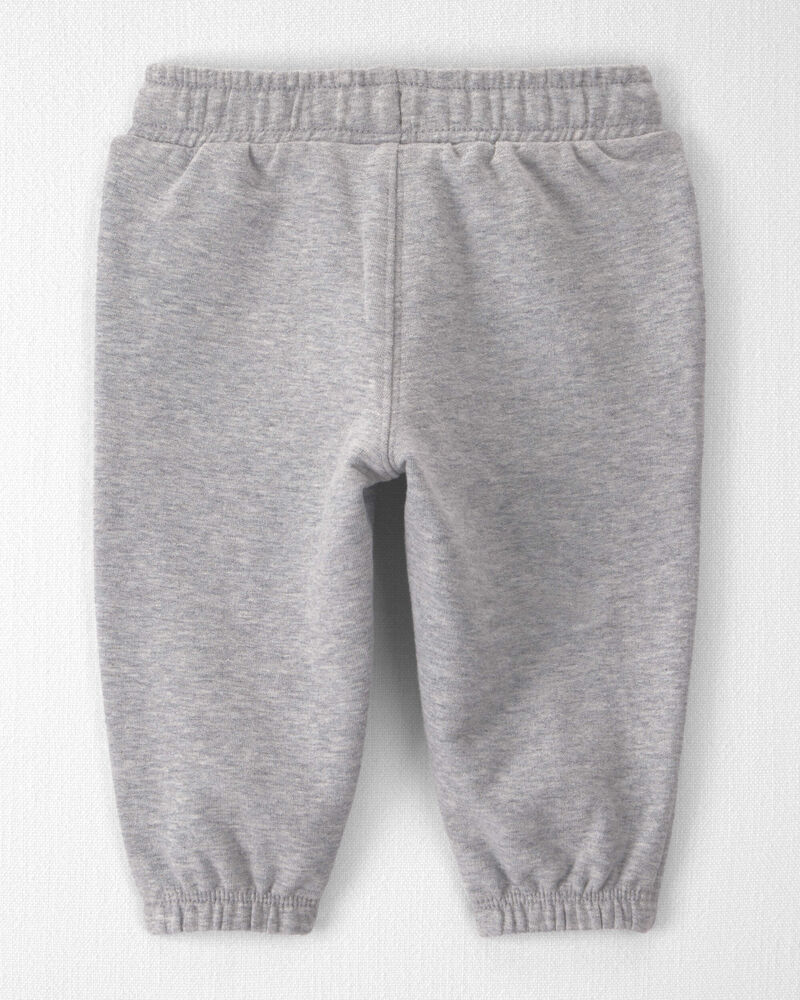 B&eacute;b&eacute; - Emballage de 2 pantalons de jogging en jersey bouclette de coton biologique, image 2 sur 5 diapositives