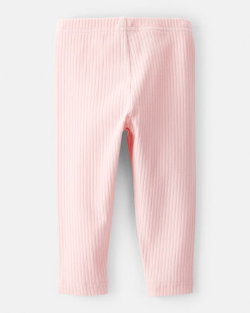 Baby Girl Ribbed Leggings, 