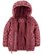 Toddler Heart Print Packable Puffer Jacket, image 2 of 6 slides