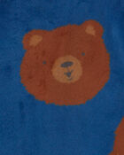 Tout-petit gar&ccedil;on - Pyjama ajust&eacute; 1 pi&egrave;ce en DreamPlush avec pieds &agrave; motif ourson - Bleu marine, image 4 sur 4 diapositives