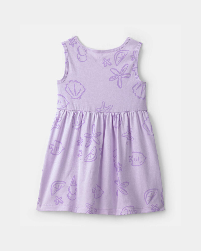 Tout-petit fille - Robe sans manches &agrave; motif vie marine - Mauve, image 3 sur 4 diapositives