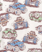 Gar&ccedil;ons - Pyjama ajust&eacute; 4 pi&egrave;ces en 100 % coton, camions monstres - Gris, image 3 sur 4 diapositives