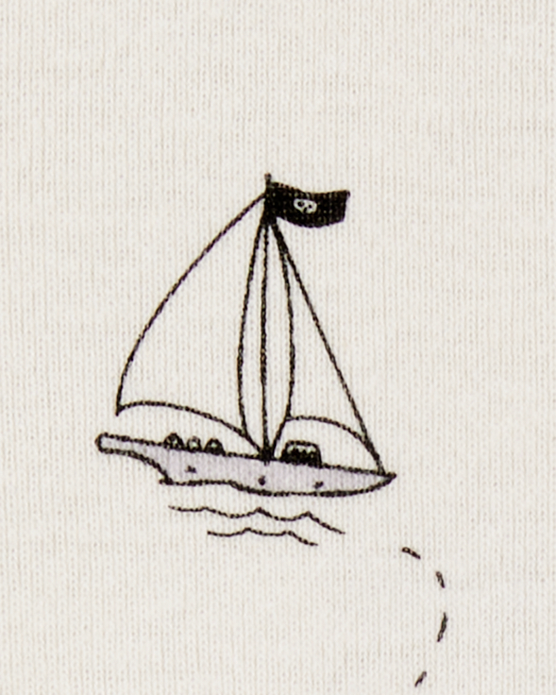 Baby Boy Pirate Snap-Up Cotton Romper, image 2 of 4 slides