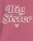Toute-petit fille - T-shirt manches longues &agrave; imprim&eacute; &laquo;Big Sister&raquo; - Rose, image 2 sur 2 diapositives