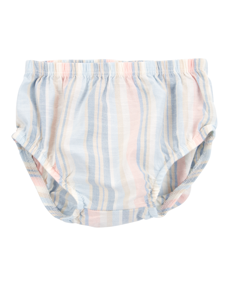 Baby Striped Flutter Sleeves Dress, image 3 of 5 slides