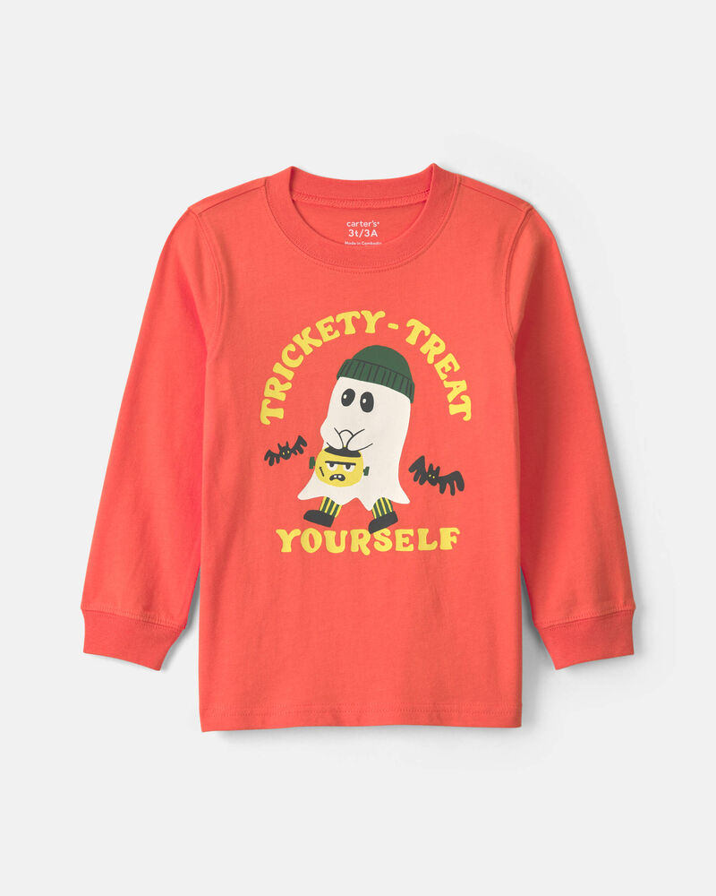 Toddler Boy 'Trickety-Treat Yourself' Halloween Graphic Tee - Orange, image 1 of 5 slides