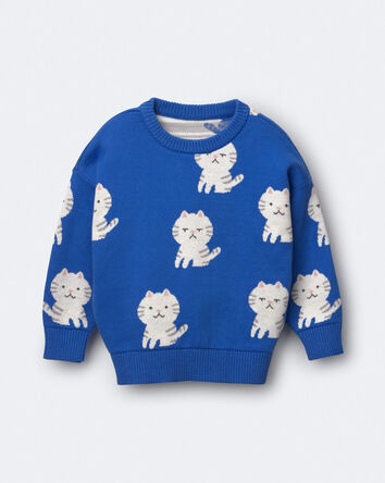 Toddler Girl Pullover Sweater - Royal Blue, 