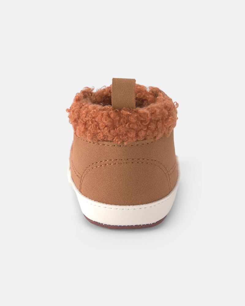 Baby Boy Teddy Fleece High Top - Brown, image 3 of 6 slides