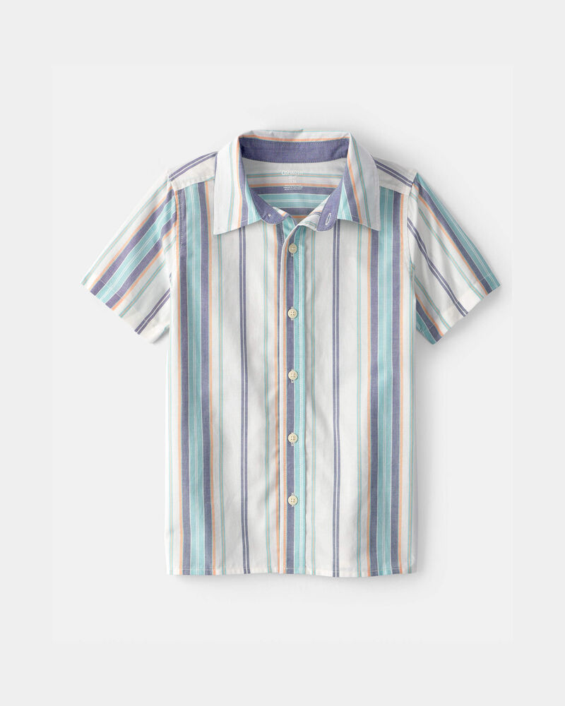 Gar&ccedil;ons - Chemise boutonn&eacute;e &agrave; manches courtes et &agrave; rayures, image 1 sur 2 diapositives