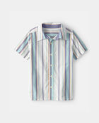 Gar&ccedil;ons - Chemise boutonn&eacute;e &agrave; manches courtes et &agrave; rayures, image 1 sur 2 diapositives