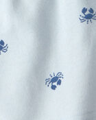 B&eacute;b&eacute; gar&ccedil;on - Ensemble 2 pi&egrave;ces haut &agrave; manches courtes et short, crabe - Bleu, image 3 sur 3 diapositives