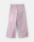 Girls Floral Embroidered Cropped Wide-Leg Pants - Purple, image 2 of 4 slides
