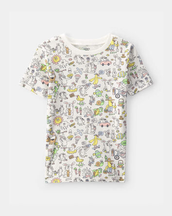 Kid Easter Scavenger Hunt 100% Cotton Snug Fit 2-Piece Pajama Set - Ivory, 