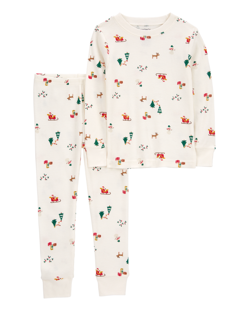 Baby 2 Piece Christmas Print Thermal Pyjamas