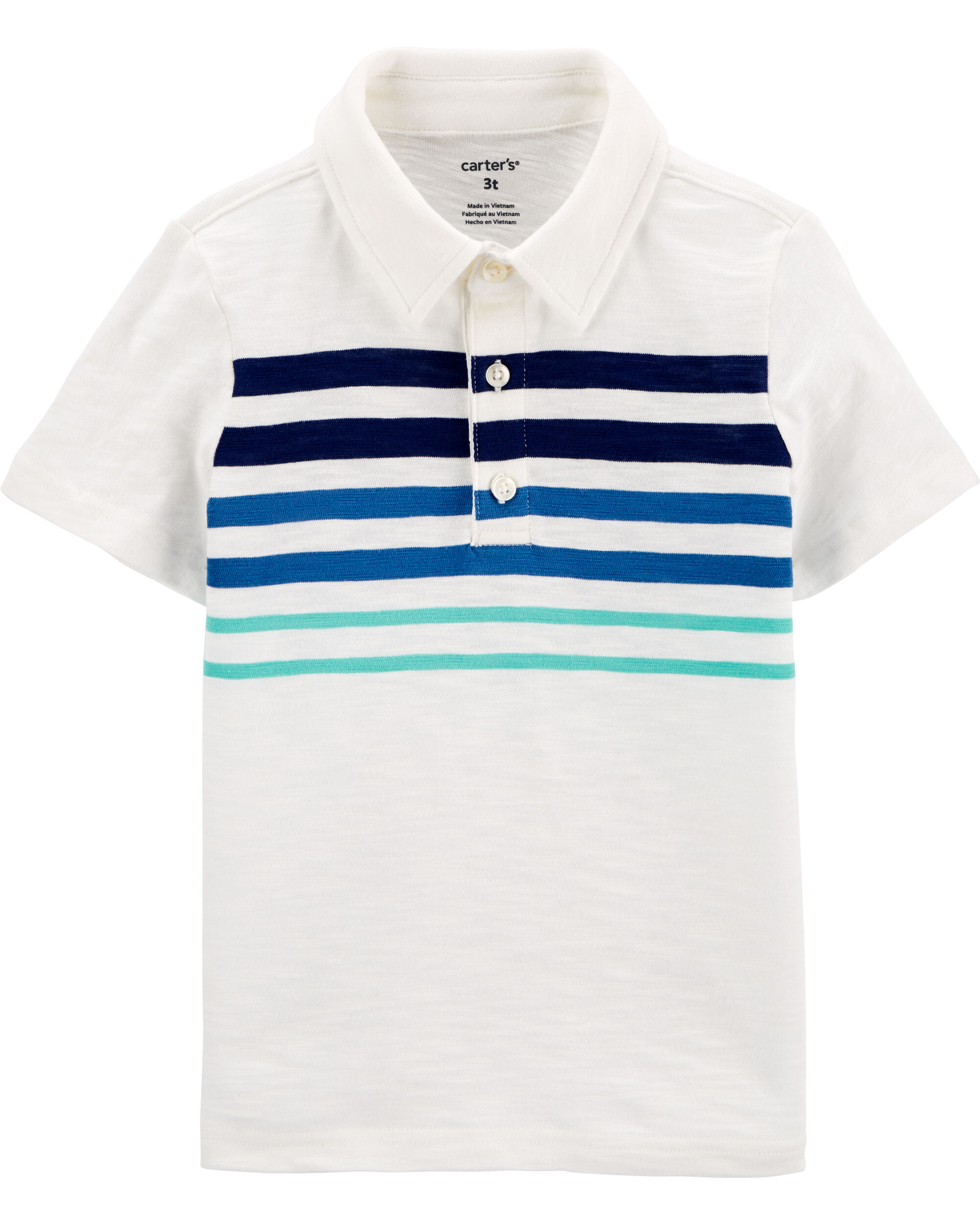Carters Baby Boys Short Sleeve Slub Jersey Polo
