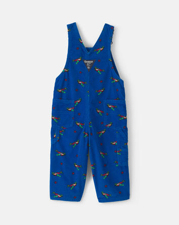 Baby Boy Plane Corduroy Overalls - Blue, 